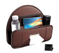 Organizador de asiento trasero, de piel sintética para botellas, organizador para reposacabezas de asiento, soporte para tazas, de pañuelos, multifuncional, para bebidas y aperitivos