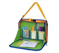 Organizador de asiento trasero para niños con soporte para lápices de colores, un iPad Kindle u otra tableta. Ideal para viajes por carretera y viajes utilizado como bandeja de vuelta para escribir superficie o como acceso a electrónica para niños a partir de 3 años