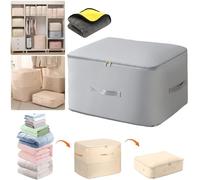 Organizador de Autocompresión Ahorrador de Espacio, Ultra Space Saving Self Compression Organizer, Bolsas Organizadoras de Compresión para Mantas, Edredones Ropa de Cama (gris, L-54 x 42 x 30 cm)