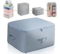 Organizador de autocompresión que ahorra espacio 2024, nueva bolsa de almacenamiento de gran capacidad para edredones, colchas, mantas, ropa de cama y prendas de vestir, cubos de embalaje (azul, L)