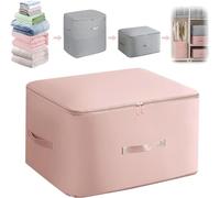 Organizador de autocompresión que ahorra espacio 2024, nueva bolsa de almacenamiento de gran capacidad para edredones, colchas, mantas, ropa de cama y prendas de vestir, cubos de embalaje (rosa, L)