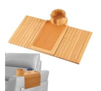 Organizador de bandeja para reposabrazos de sofá, bandeja de mesa de sofá, bandeja de mesa de sofá, bandeja plegable de madera, bandeja plegable para reposabrazos, soporte desmontable para sofá,
