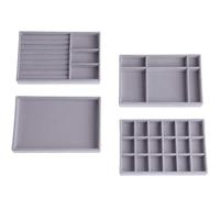 Organizador de bandejas para joyas, juego de bandejas apilables para accesorios de joyería con 4 cajones, organizador de pendientes, organiz