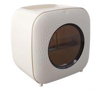 Organizador de baño de montaje en pared con tapa, soporte de papel higiénico, caja de almacenamiento para rollos y pañuelos, estante de polipropileno de doble función para uso doméstico, color caqui