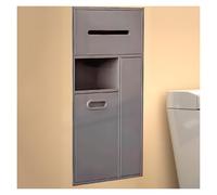 Organizador de baño Multifuncional de Acero Inoxidable con Cubo de Basura Oculto y Estante de Almacenamiento(Grey,30x65x14cm)