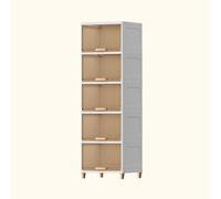 Organizador de baño multifuncional de esquina, unidad de almacenamiento compacta independiente con puerta plegable, almacenamiento lateral de plástico delgado, diseño que ahorra espacio para una