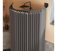 Organizador de baño plegable sin taladrar, ángulo ajustable, con ventosas fuertes, diseño de 2 pliegues para uso doméstico, color gris