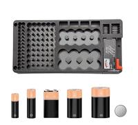 Organizador de batería - 116 celdas de alta capacidad, de almacenamiento | portátil de celdas de energía, organizador compacto para DC AA, AAA, 9 V, exterior eléctrico