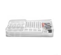 Organizador de baterías con probador, para batería Caja de almacenamiento Tapa transparente Capacidad para 93 baterías, acolchado suave, montaje en pared, caja de plástico para el hogar para batería