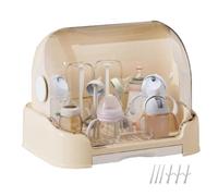 Organizador de Biberones con Tapa Portátil a Prueba de Polvo Gran Capacidad | Portacubiertos Escurridor Organizador para Mordedores, Vasos, Cubiertos, Hogar, Cocina, Guardería, Encimera
