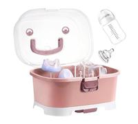Organizador De Biberones Grande - De Almacenamiento Portátil Con Cubierta A Prueba De Polvo, Cesta Para Biberones De Lactancia, Contenedor Apto Para Lavavajillas, Carrito Compacto Y Plegable Para