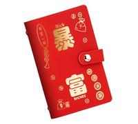 Organizador de billetes de gran capacidad para 100 billetes, piel sintética, cartera de almacenamiento de dinero con prácticas características de contabilidad, cuaderno de ahorro de dinero, Red Riches