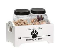 Organizador de bocadillos para mascotas - tarro de galletas para perros de madera, contenedor de alimentos hermético | Ajaque de almacenamiento para curar multifuncional, sabor y frescura, perfecto
