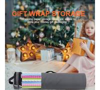 Organizador de bolsas de papel de regalo de Navidad, PVC, con cremallera, soporte de cintas enrolladas, resistente, fiesta, manualidades, organización, puerta, pared, gris, gris