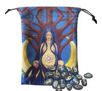 Organizador de bolsas de tarot - Bolsa de cartas de tarot, Bolsa de almacenamiento de tarot | Bolsa de dados de tarot con cordón, bolsa de joyería de ojos que todo lo ve, fase lunar, vida del árbol