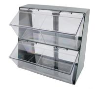 Organizador de bolsas de té de doble capa y estante de almacenamiento de cápsulas de café, bebidas de escritorio para carrito para encimera de cocina, soporte de plástico compacto para espacios