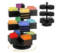 Organizador de bolsas de té giratorio, caja de té de bambú, caja de almacenamiento con 8/12 compartimentos, estante para bolsas de té, extraíble para cocina, oficina (3 pisos, 144 bolsitas de té)