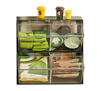 Organizador de bolsas de té, soporte de almacenamiento de bolsas de té de 2 niveles con tapa transparente | Organizador para gabinetes, encimeras, despensa, cocina, café, edulcorantes