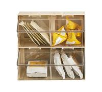 Organizador de bolsas de té, soporte de almacenamiento de bolsas de té de 2 niveles con tapa transparente, estante para almacenamiento de condimentos de café