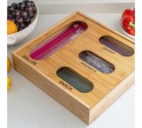 Organizador de bolsas para cajón, soporte 4 en 1 reutilizable, organizador de bolsas de sándwich, organizador de almacenamiento 4 en 1 reutilizable, para cocina, galón, aperitivos, sándwich, gabinete