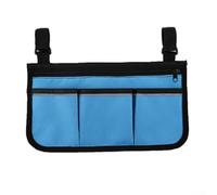 Organizador de bolsillo lateral para silla de ruedas para reposabrazos, 33 x 18 cm, tela Oxford 600D con tiras reflectantes, bolsa de almacenamiento ligera y lavable a máquina para sillas de ruedas