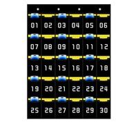 Organizador de bolsillo numerado para artículos diversos - Organizador de celulares para el aula con ganchos | Almacenamiento de pared con múltiples bolsillos para calculadoras, tarjetas de estudiante