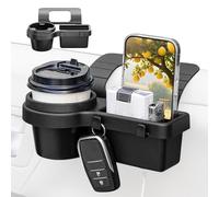 Organizador de bolsillo para coche - Accesorios de auto organizador de puerta con portavasos, caja de almacenamiento con ganchos, soporte para teléfono y compartimento para botella de agua y bebidas