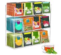 Organizador de Bolsitas de Té,Organizador de Almacenamiento de 3 Niveles con 12 Compartimentos Capacidad para 216 Bolsitas de Té,Estante de Té Vertical de Acrílica para Paquetes de Té,Café,Azúcar
