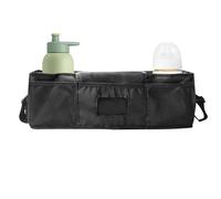 Organizador de bolso para cochecito, bolsa portaobjetos - Fijación segura espaciosa con correas portabotellas para viaje en avión parque golf