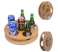 Organizador de botellas de agua de bambú para 7 tazas Stanley, soporte giratorio de 360° para vasos de 40 onzas, 30 onzas, 20 onzas, organizador de tazas de madera que ahorra espacio, para armario y