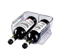 Organizador de Botellas de Agua para y Vino. Organizador apilable para encimeras de Cocina. Organizador Transparente para frigorífico, organización y Almacenamiento de despensa. Lambo