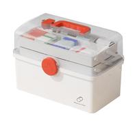 Organizador de botellas de píldoras - Caja de almacenamiento de medicamentos, kit de medicamentos | Caja plegable de medicamentos de 3 capas con mango portátil, organizador de píldoras