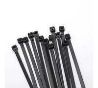 Organizador de bridas de nailon de plástico con autobloqueo, 100 unidades, 3 x 100 mm, organizador de cables y esposas, etiqueta for equipaje con cremallera(Black,5x200mm)