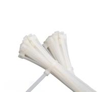 Organizador de bridas de nailon de plástico con autobloqueo, 100 unidades, 3 x 100 mm, organizador de cables y esposas, etiqueta for equipaje con cremallera(WHITE,5x250mm)