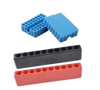 Organizador de brocas de 32 y 10 agujeros compatible con vástago de 6,35 mm para broca de destornillador para almacenamiento y uso de taladro