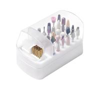 Organizador De Brocas Para Taladro De Uñas - Estuche De 30 Agujeros | De Cepillos De Limpieza Antisalpicaduras, Soporte Compacto Antipolvo | Contenedor De Brocas Portátil Para Herramientas P
