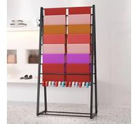 Organizador de bufanda de metal independiente, colgador de ropa comercial para chal, hiyab, pantalones de seda, tienda minorista (negro, 70 x 170 cm)