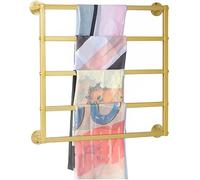 Organizador de bufandas, soporte para cintas, organizador de pared, expositor para corbatas y bufandas, organizador de toallas, cinturones y cintas, barra para colgar, para ropa de casa (dorado)