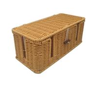 Organizador de cable Caja, Organizador de cajas de cable, Cargador cable de tejido a mano, IMitation Rattan Cable Hider Box, 4 Organizador de cable de ranuras abiertas para el escritorio para proteger