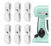 Organizador de Cables Adhesivos. Sujeta Cables Ideal para Electrodomesticos Cocina o Pasacables Escritorio. Recoge Cables para Ordenar. 6 Clips Adhesivos Blancos para Esconder Cables en la Cocina
