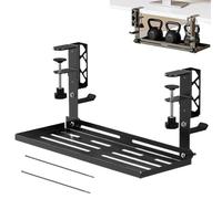 Organizador de Cables Bajo Escritorio - Montaje con Abrazadera Metálica Sin Taladro 39,7 cm - Bandeja Portacables para Escritorio | para Dormitorio Salón Hogar Apartamento Oficina