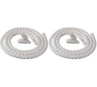 Organizador de Cables CableZip de Fellowes | Tubo Organizador de Cables | Funda de gestión de Cables | 2 Metros de Largo, 2cm de diámetro - Blanco (Paquete de 2)