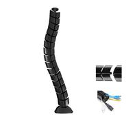 Maclean MC-768 - Organizador de Cables, cubrecables, 80cm, Disponible en Dos Colores: Negro o Plateado. (Negro)