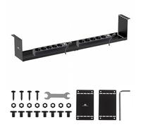 Organizador de Cables Compacto Maclean MC-107 bajo Escritorio 85 cm Robusto Acero fijación atornillada Carga 5 kg Organizador multitomas caché Cables con Kit Montaje para Oficina casa Gaming, Negro