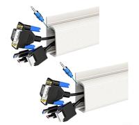 Organizador de cables completo para escritorios, solución fiable debajo del escritorio para mejorar la apariencia y el orden del espacio de trabajo (blanco)