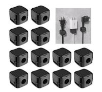 Organizador de cables de 12 piezas, soporte magnético para cables, clip para cables autoadhesivo, soporte para cable de carga, organizador de gestión de cables para el hogar, coche y oficina (negro)