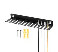 Organizador de cables de acero, soporte de pared con 13 ranuras, estante de gestión de cables resistente para almacenamiento, configuración con construcción resistente, solución práctica de alambre