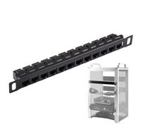 Organizador De Cables De Red - Panel De Conexión De 12 Puertos No Blindado, Compatible Cat5e/cat6 | Soporte De Pared Para Gestión Óptima de Alambres, Accesorio De Cableado Estructurado Para