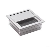 Organizador de cables eficiente Aleación de aluminio Cuadrado Alambre ojal agujero cubierta 80 * 80MM (plata)