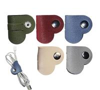 Organizador de cables en forma de corazón - Corbata de gestión de cables, soporte para auriculares, enrollador de auriculares, diseño portátil y duradero, para escuela, oficina, hogar, viajes